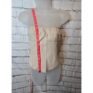 Shein Minimalist Commuter Strapless Fishbone Back Tie Top